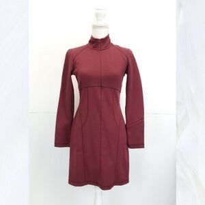 Athleta Cassidy Ponte Knit Long Sleeve Dress in Burgundy